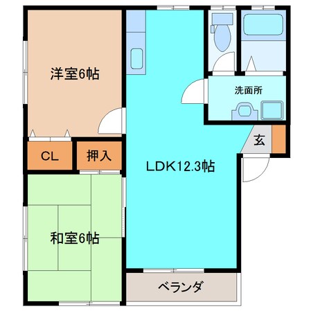 古川駅 徒歩47分 1階の物件間取画像